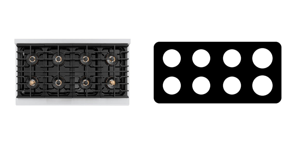 ZLINE PSGR48 gas range liner - custom cut (black)