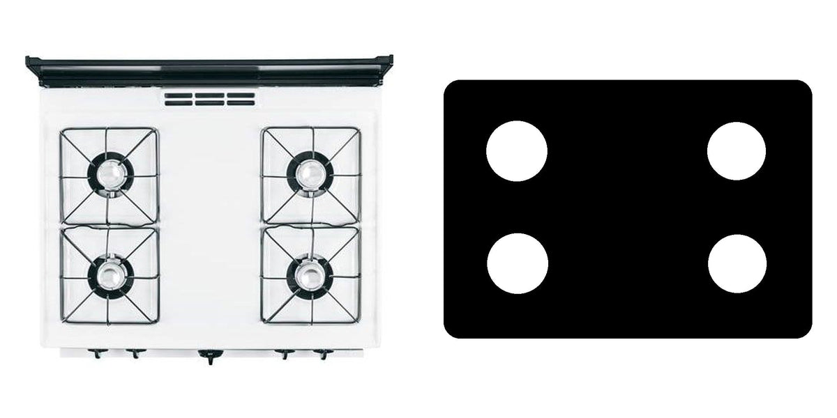Hotpoint RGB508PEFWH / RGB508PEFCT gas range liner - custom cut (black)