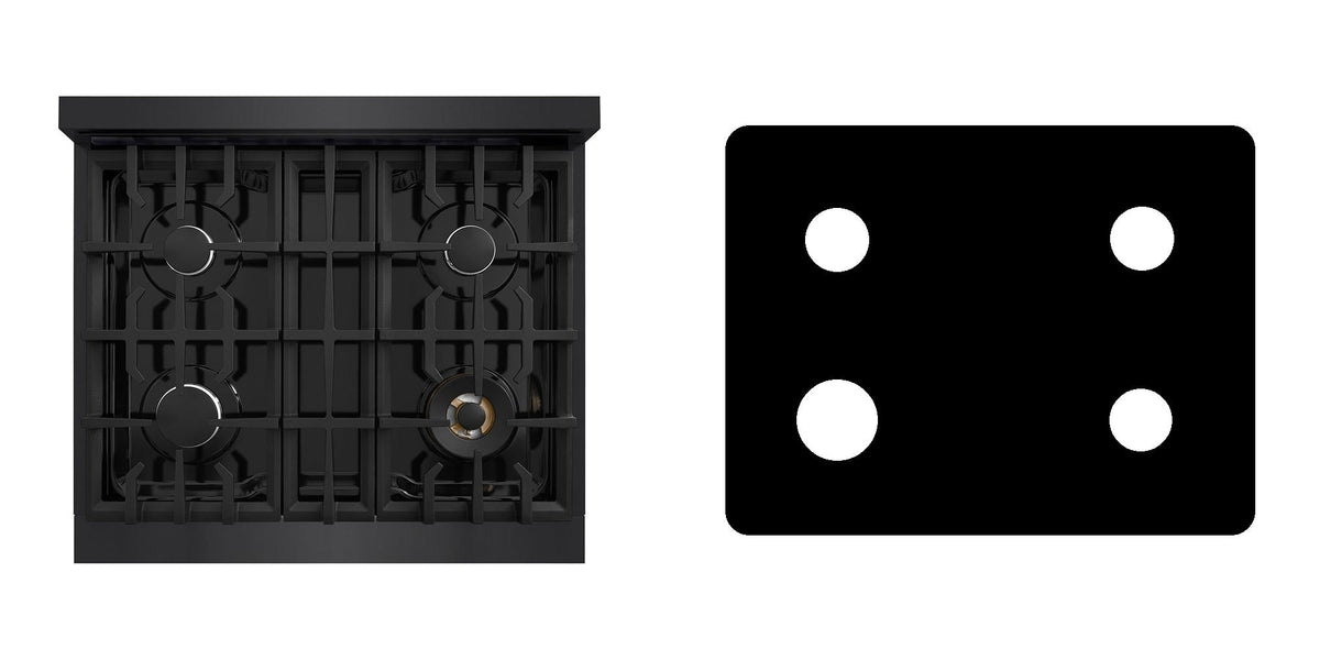ZLINE RTB2-30 gas cooktop liner - custom cut (black)