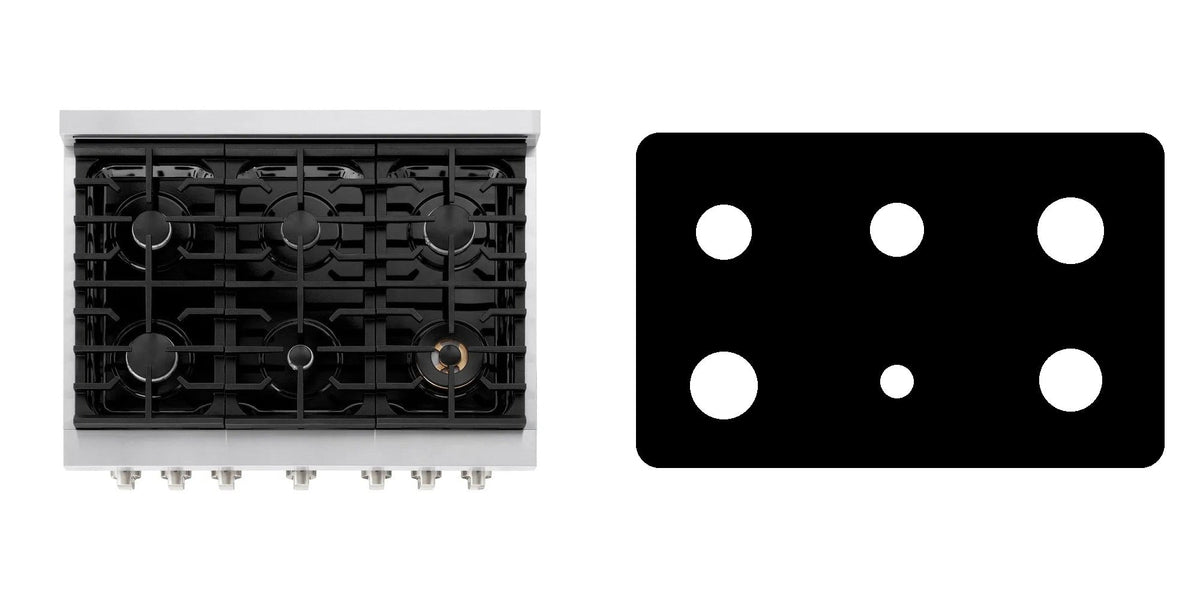 ZLINE SDR36 gas range liner - custom cut (black)