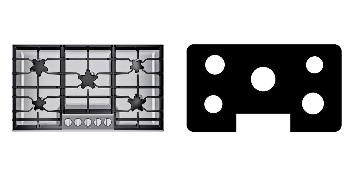 Thermador SGSP365TS gas cooktop liner - custom cut (black)