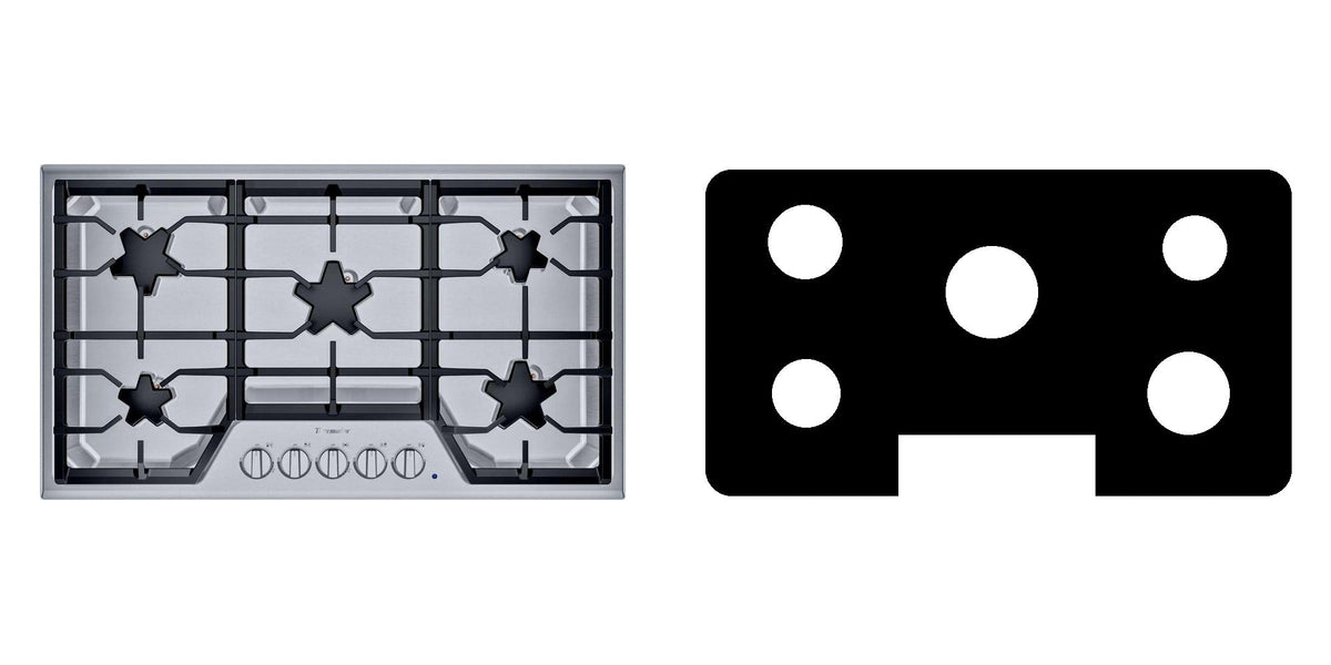 Thermador SGSX365TS gas cooktop liner - custom cut (black)