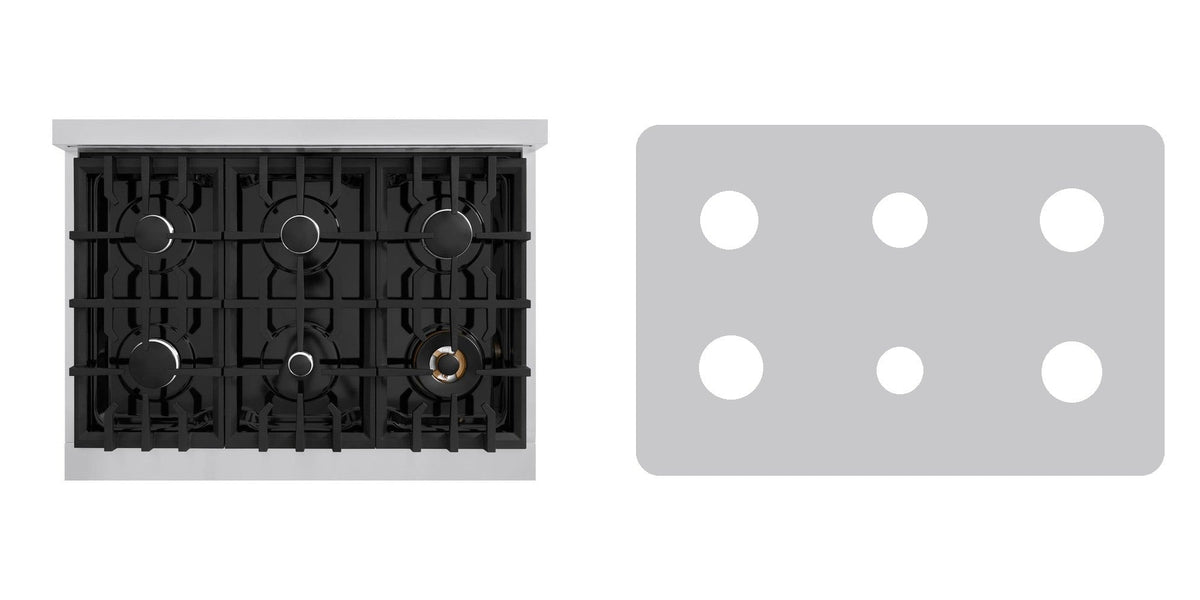ZLINE CGR36 gas range liner - custom cut (silver)