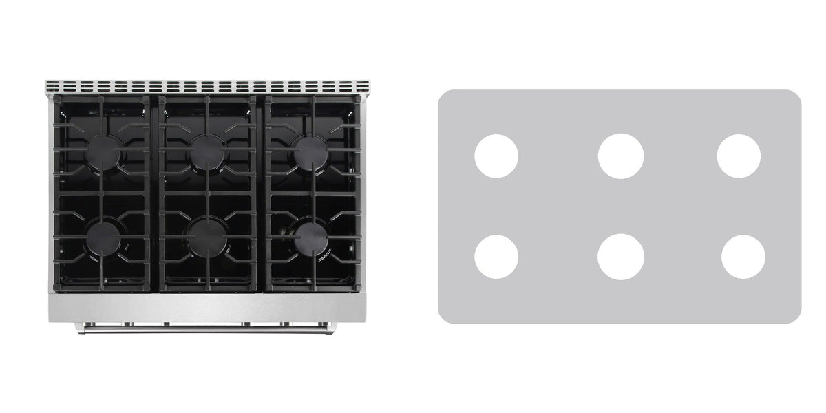 Cosmo COS-GRC366KB gas range liner - custom cut (silver)