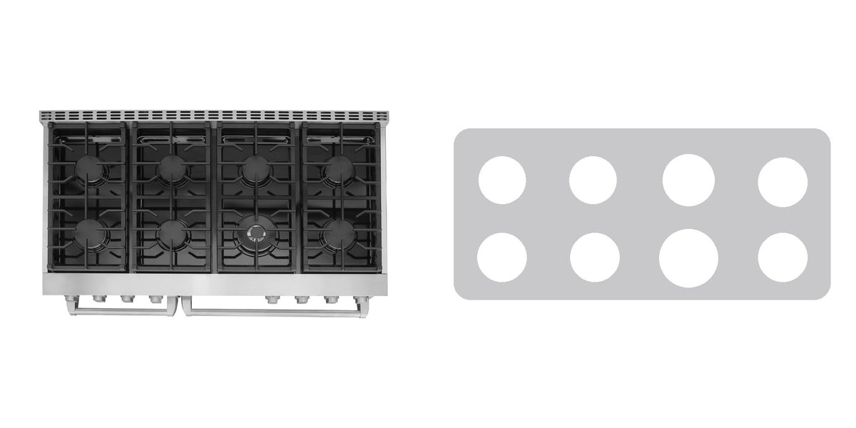 Cosmo COS-GRC488KB gas range liner - custom cut (silver)