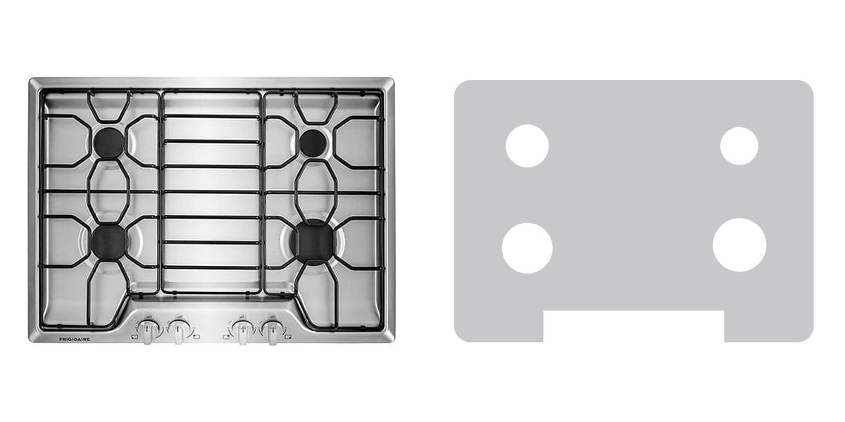 Frigidaire FFGC3010QS / FFGC3010QB / FFGC3010QW gas cooktop liner - custom cut (silver)
