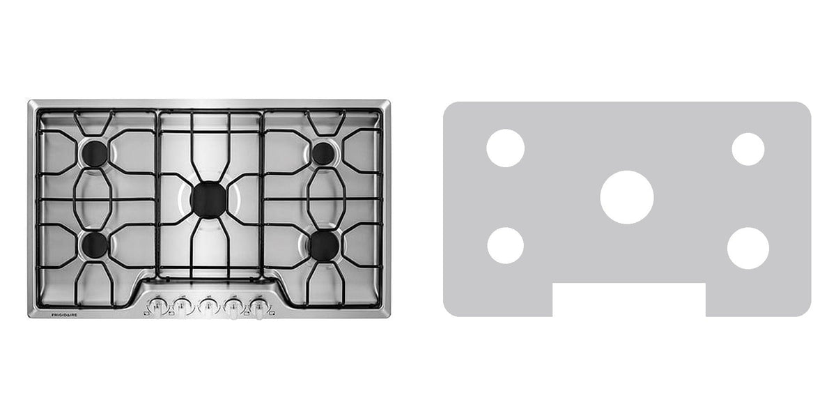 Frigidaire FFGC3610QS / FFGC3610QB / FFGC3610QW gas cooktop liner - custom cut (silver)