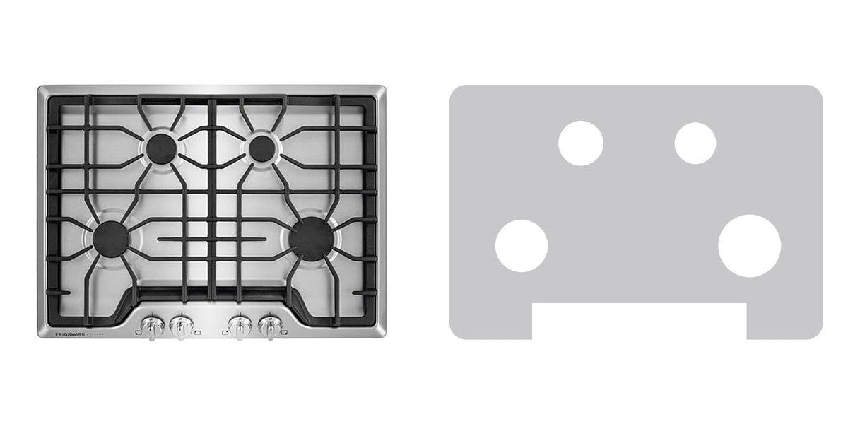 Frigidaire FGGC3045QS / FGGC3045QB / FGGC3045QW gas cooktop liner - custom cut (silver)