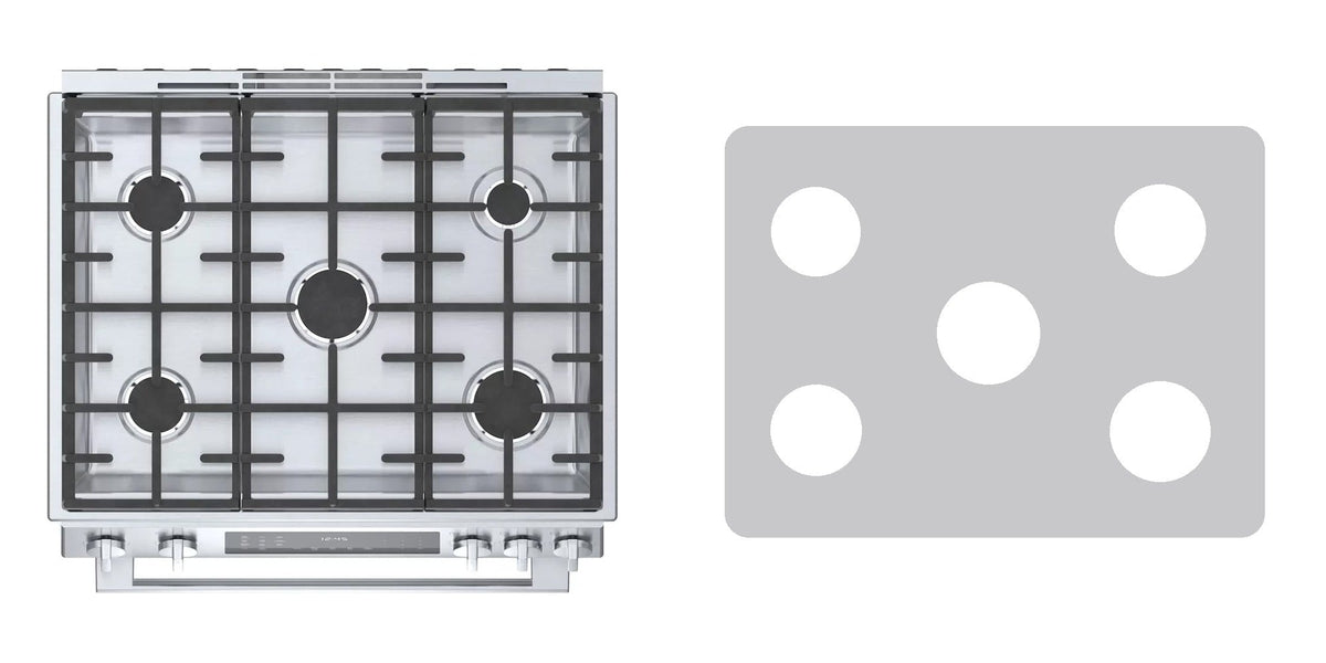 Bosch HDI8056U gas range liner - custom cut (silver)