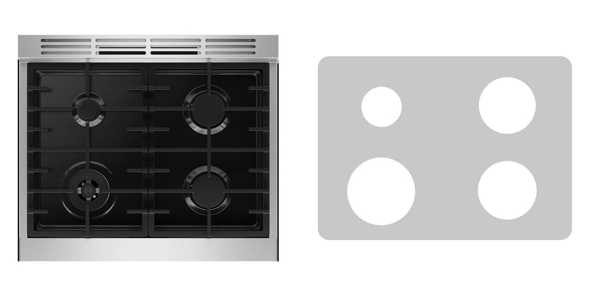 Bosch HDS5057U gas range liner - custom cut (silver)