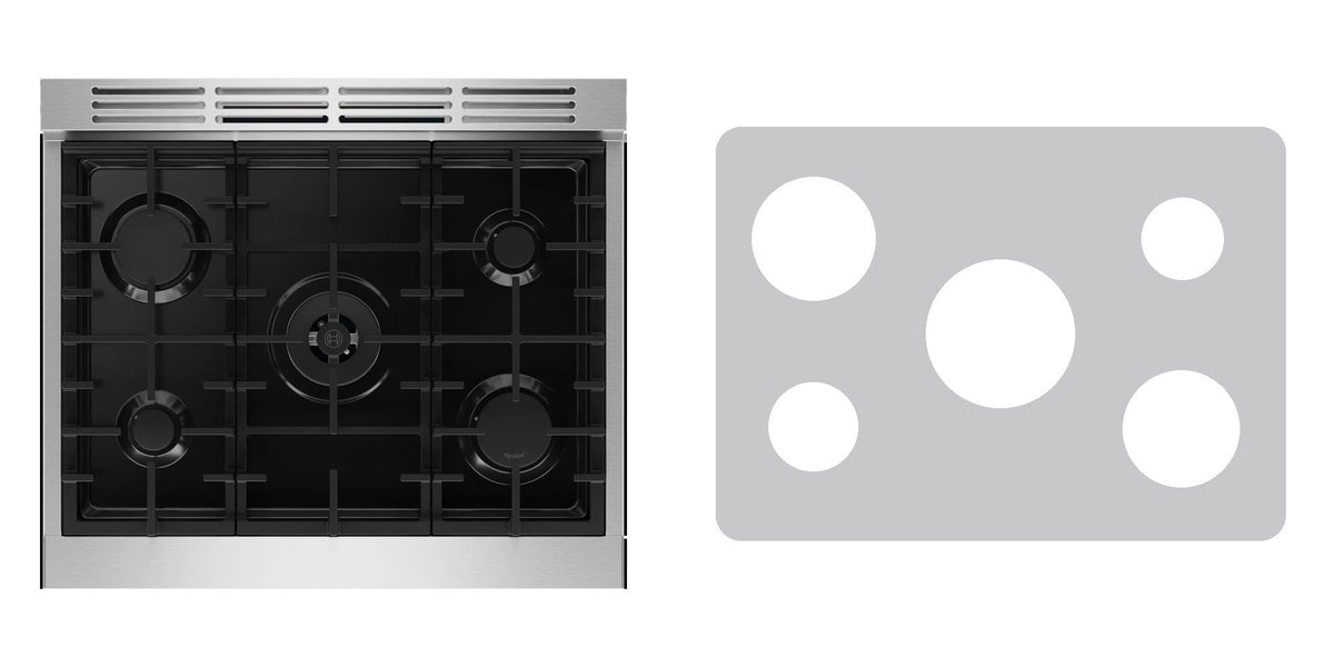 Bosch HDS8057U gas range liner - custom cut (silver)