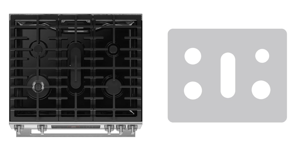 Bosch HGF3050MUC gas range liner - custom cut (silver)