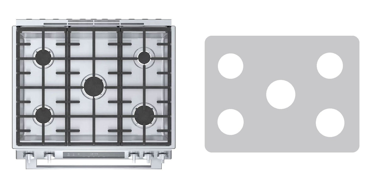 Bosch HGI8056UC / HGI8046UC gas range liner - custom cut (silver)