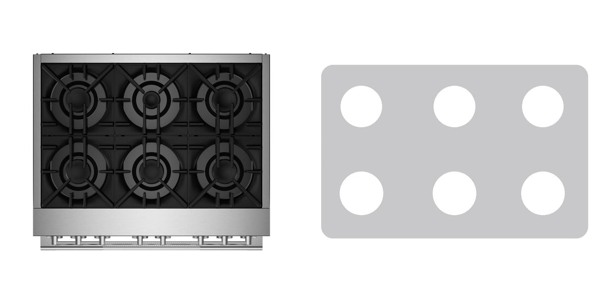 JennAir JDRP436HL / JDRP436HM gas range liner - custom cut (silver)