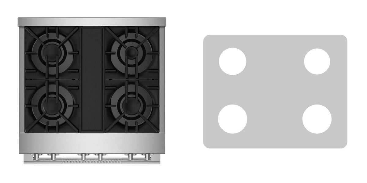 JennAir JGRP430HL / JGRP430HM gas range liner - custom cut (silver)