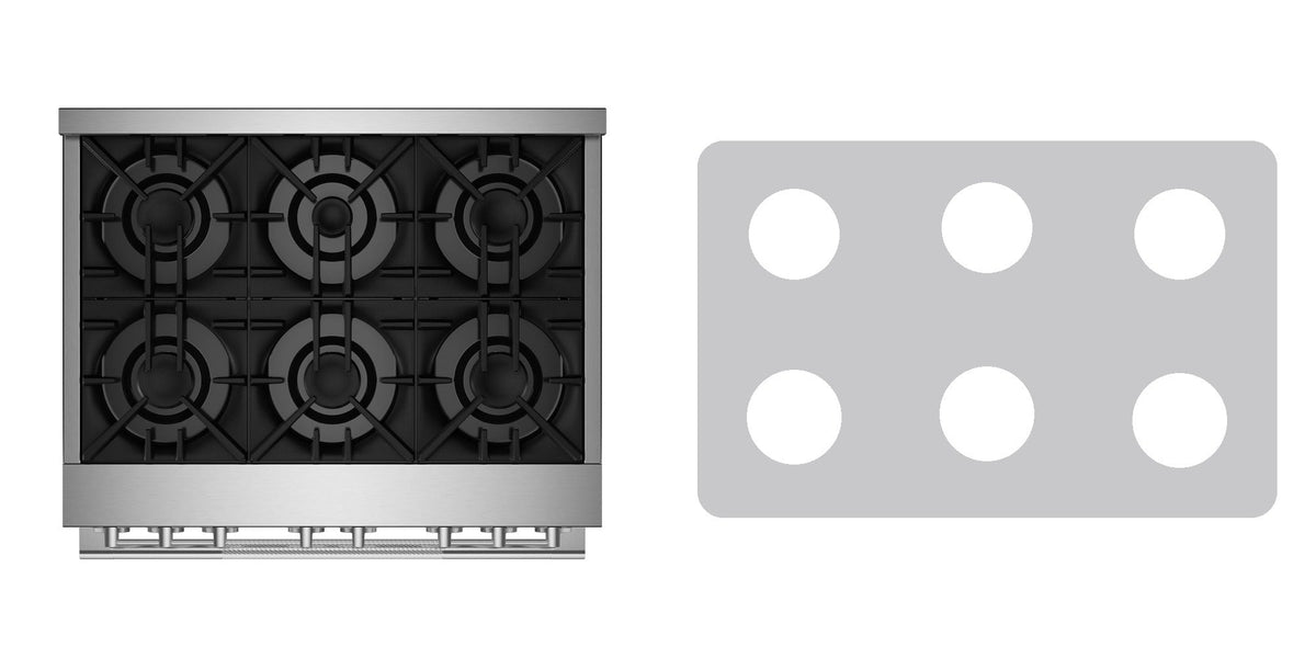 JennAir JGRP436HL / JGRP436HM gas range liner - custom cut (silver)