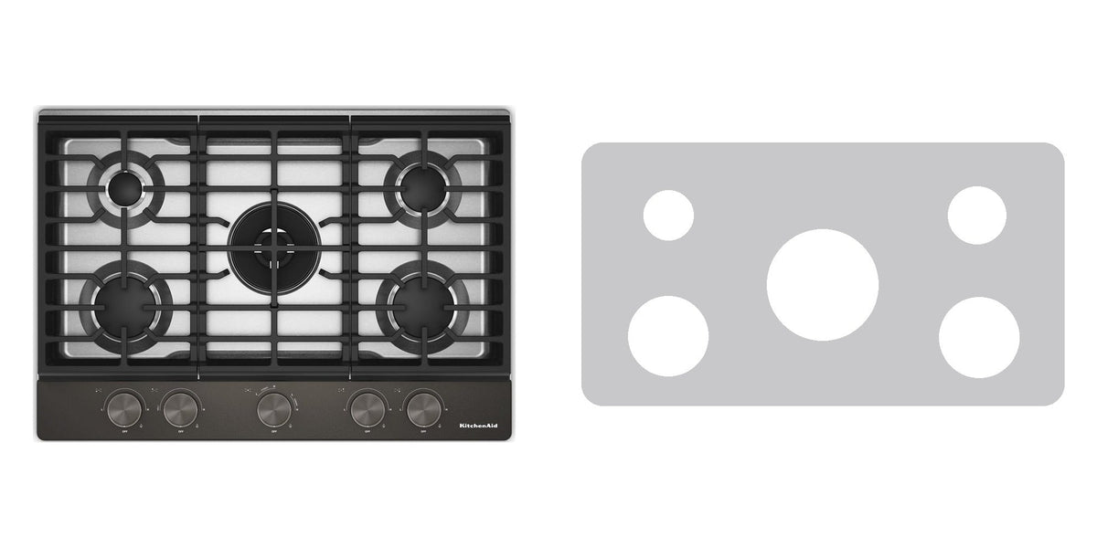 KitchenAid KCGK730SSS / KCGK730SBE / KCGK730SJP gas cooktop liner - custom cut (silver)