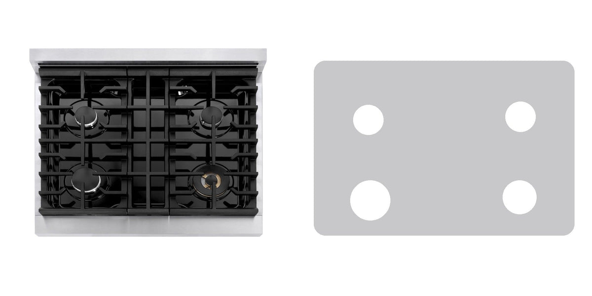 ZLINE MDR30 gas range liner - custom cut (silver)