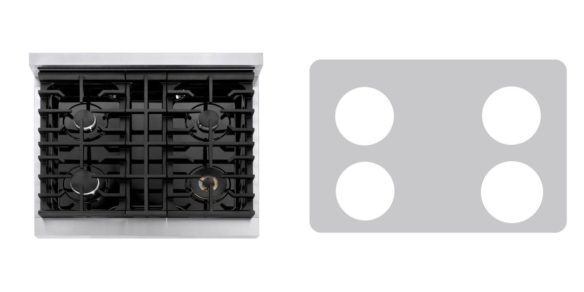 ZLINE MGR30 gas range liner - custom cut (silver)