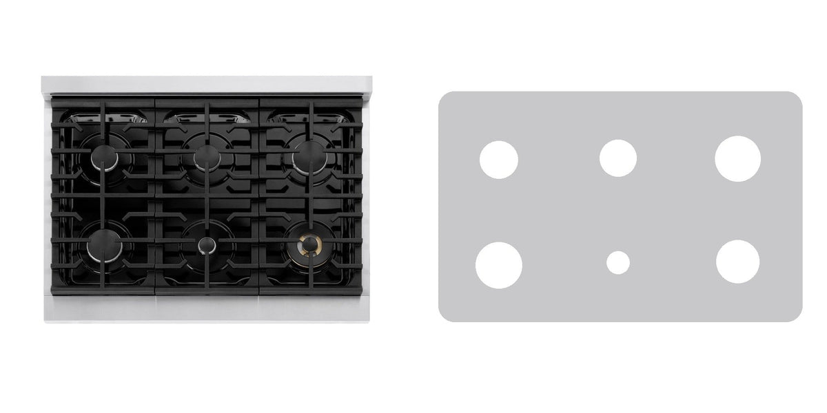 ZLINE MGR36 gas range liner - custom cut (silver)