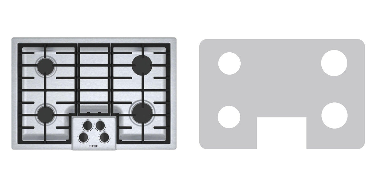 Bosch NGM5056UC gas cooktop liner - custom cut (silver)
