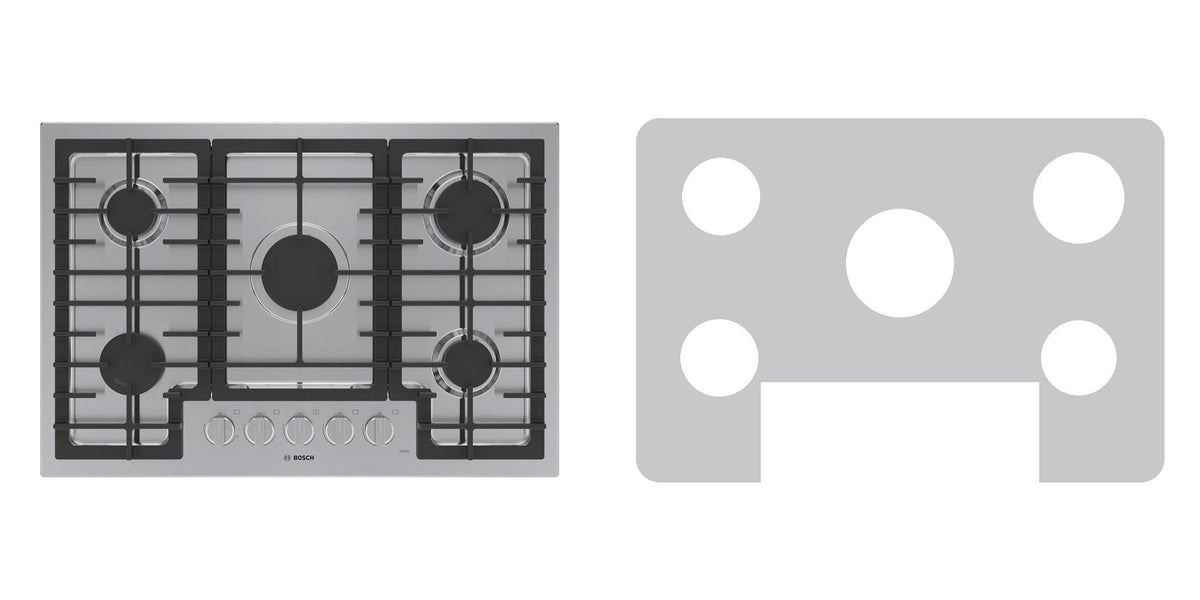 Bosch NGM5058UC gas cooktop liner - custom cut (silver)