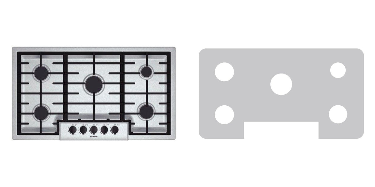 Bosch NGM5655UC gas cooktop liner - custom cut (silver)