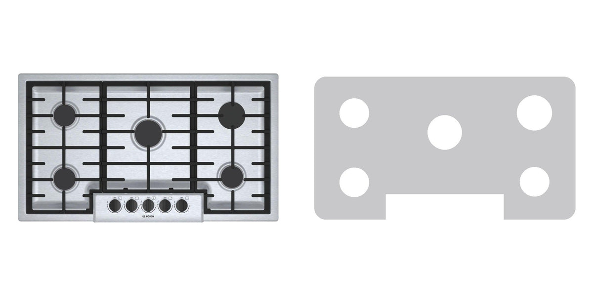 Bosch NGM5656UC gas cooktop liner - custom cut (silver)