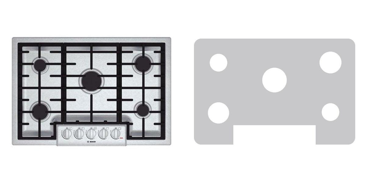 Bosch NGM8055UC gas cooktop liner - custom cut (silver)