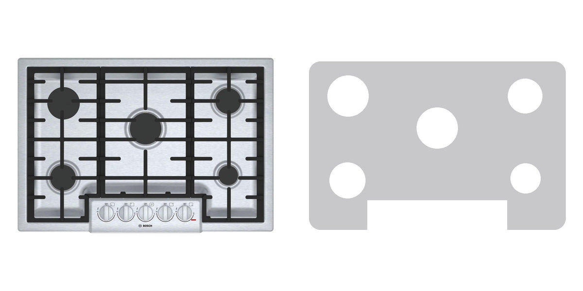 Bosch NGM8056UC gas cooktop liner - custom cut (silver)