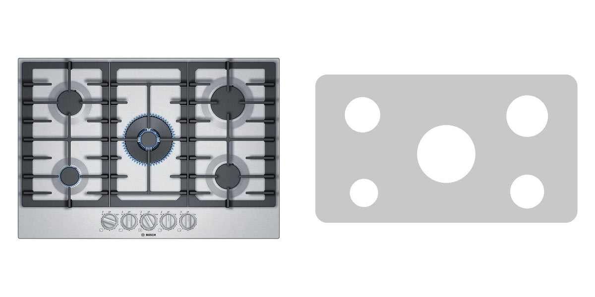Bosch NGM8057UC gas cooktop liner - custom cut (silver)