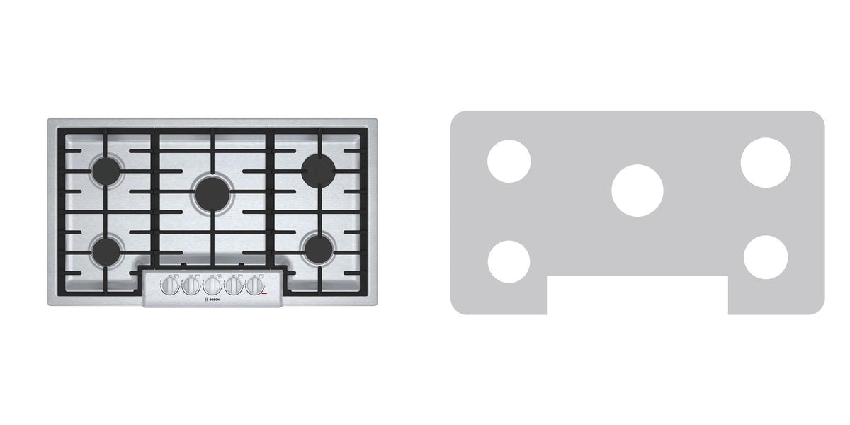 Bosch NGM8656UC gas cooktop liner - custom cut (silver)