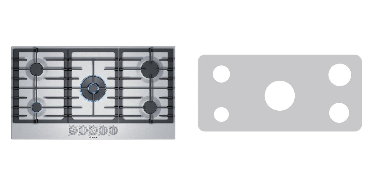 Bosch NGM8657UC gas cooktop liner - custom cut (silver)