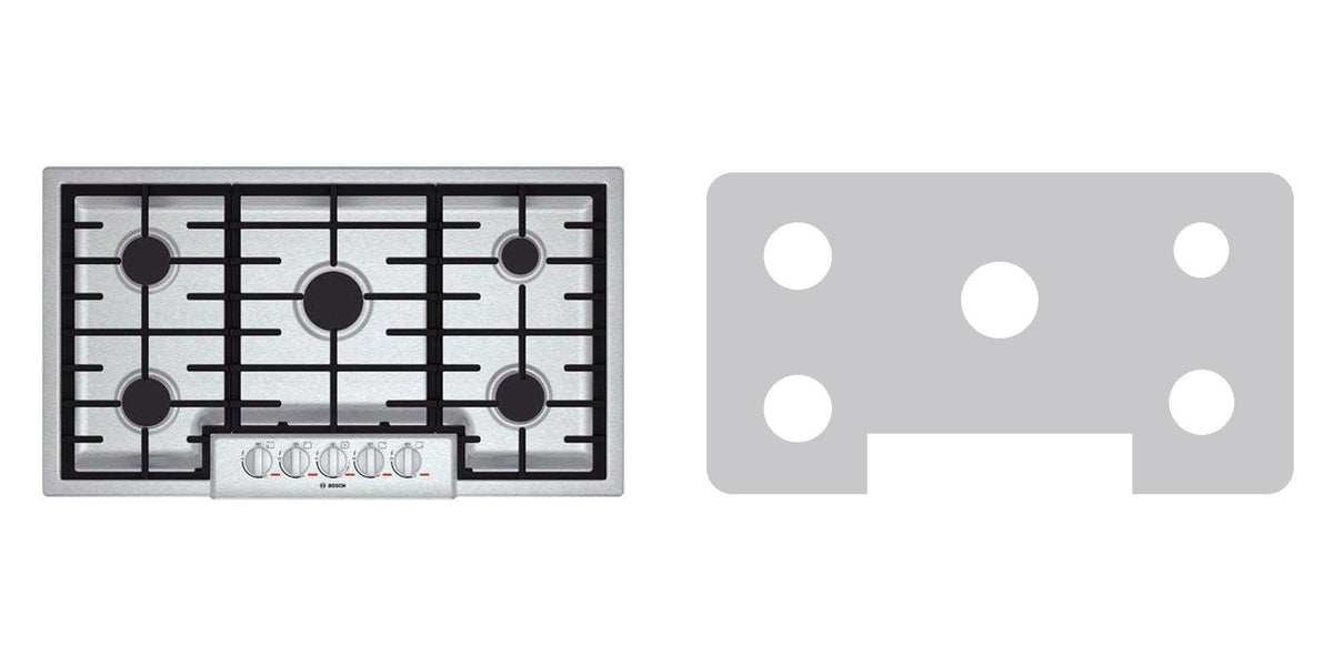 Bosch NGMP655UC gas cooktop liner - custom cut (silver)