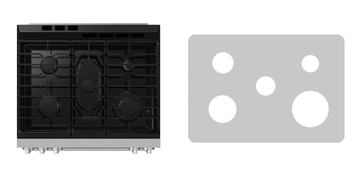 Samsung NSG70H60SRAA gas range liner - custom cut (silver)