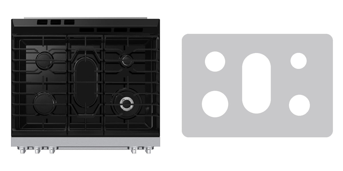 Samsung NSG80H60SRAA gas range liner - custom cut (silver)