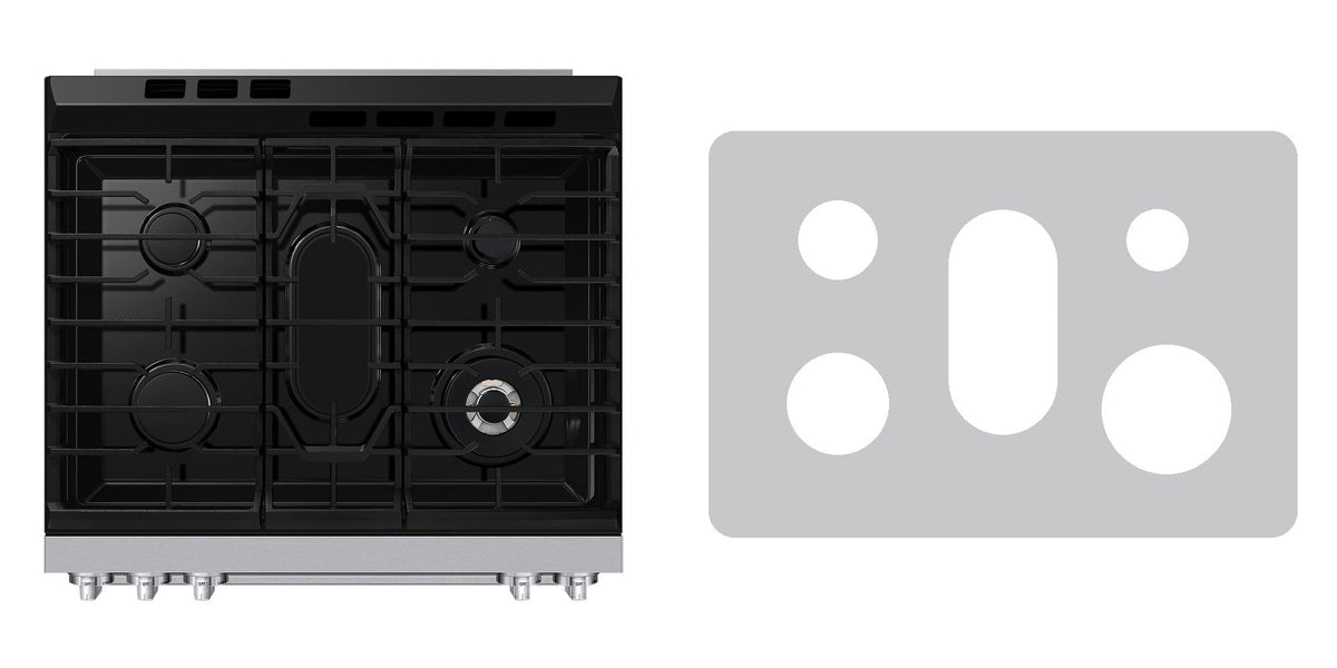 Samsung NSG90H63SRAA gas range liner - custom cut (silver)