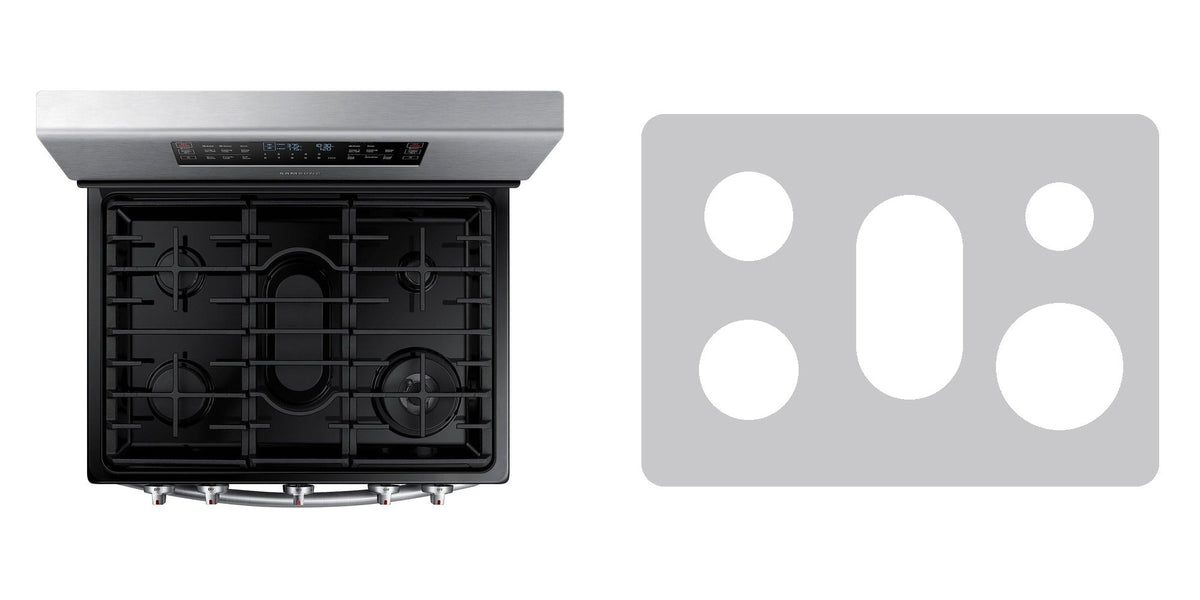 Samsung NX58J7750SS / NX58J7750SG gas range liner - custom cut (silver)