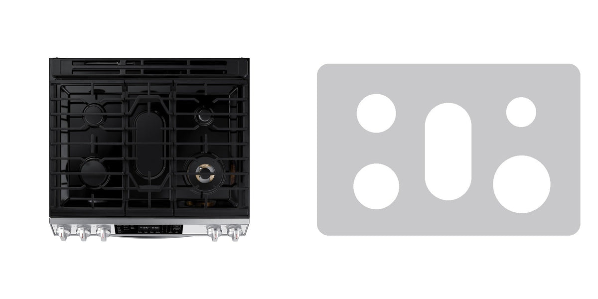 Samsung NX60BB851112AA gas range liner - custom cut (silver)
