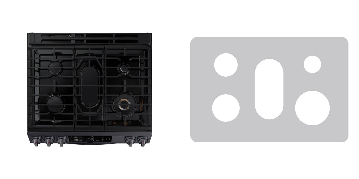 Samsung NY63T8751SG / NY63T8751SS gas range liner - custom cut (silver)