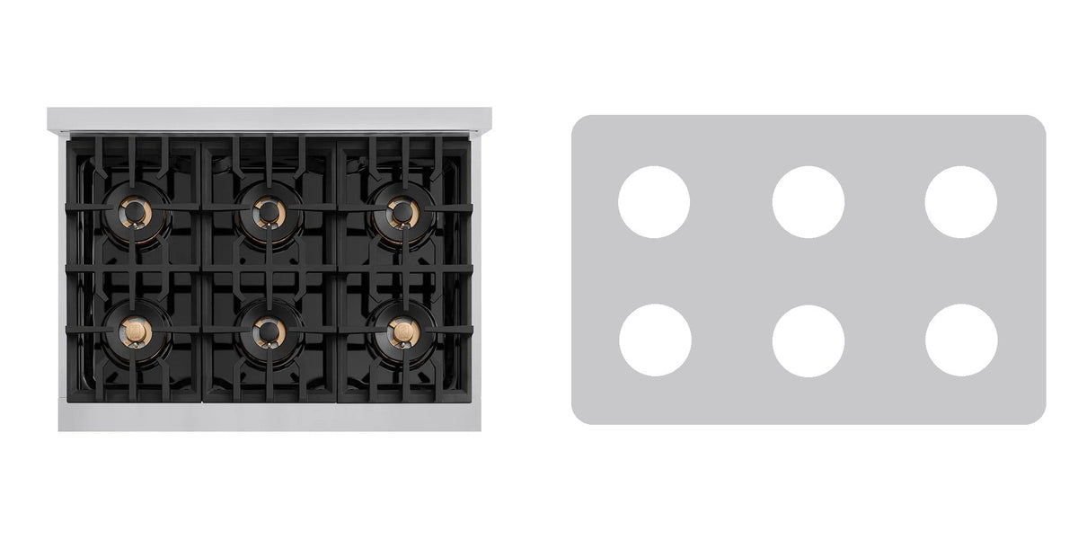 ZLINE PCDR36 gas range liner - custom cut (silver)