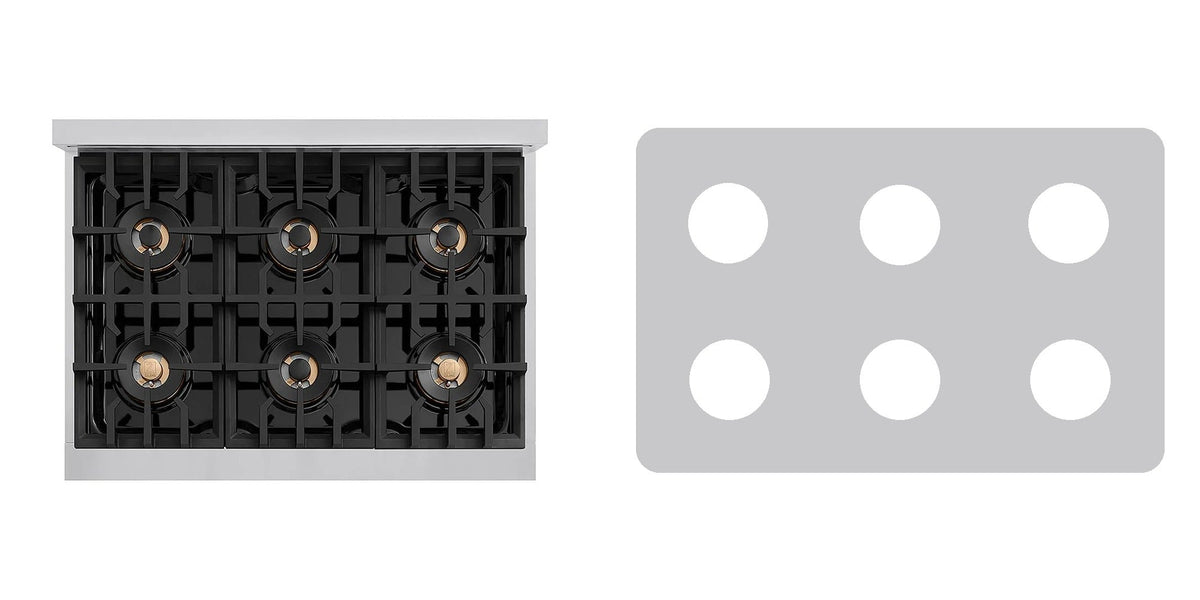 ZLINE PCRT36 gas cooktop liner - custom cut (silver)