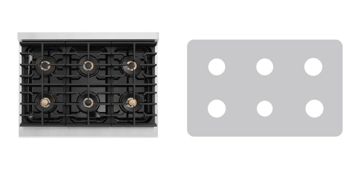 ZLINE PMDR36 gas range liner - custom cut (silver)