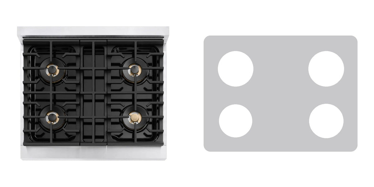 ZLINE PMGR30 gas range liner - custom cut (silver)