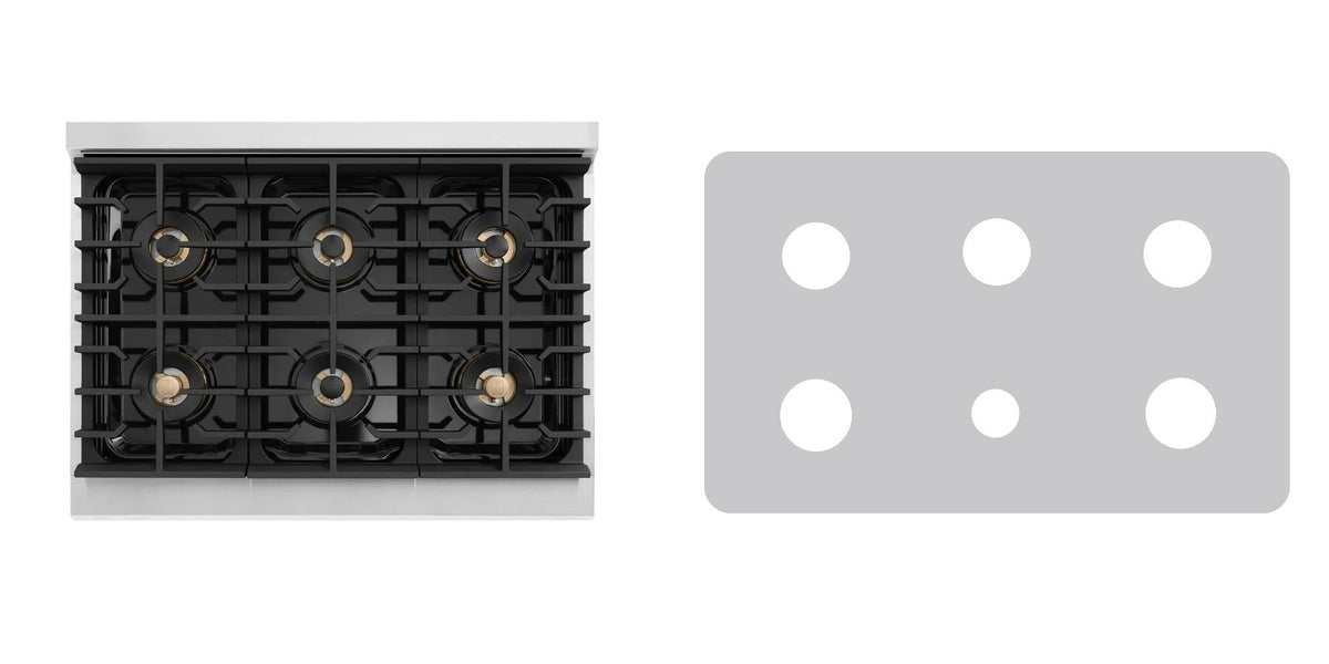 ZLINE PMGR36 gas range liner - custom cut (silver)