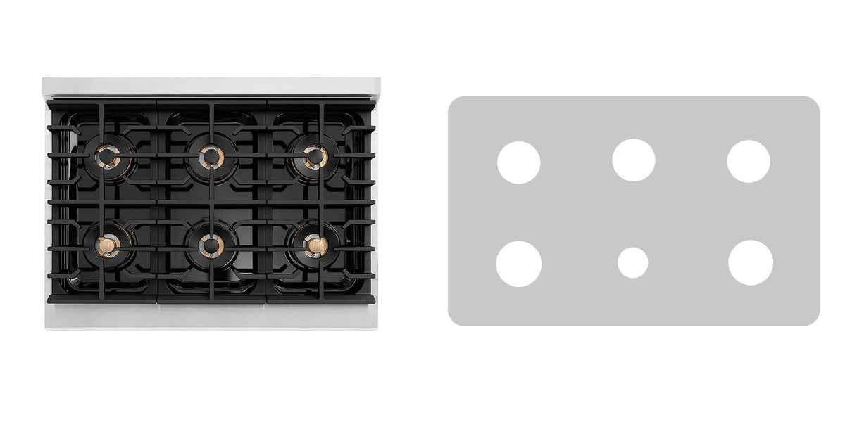 ZLINE PSDR36 gas range liner - custom cut (silver)