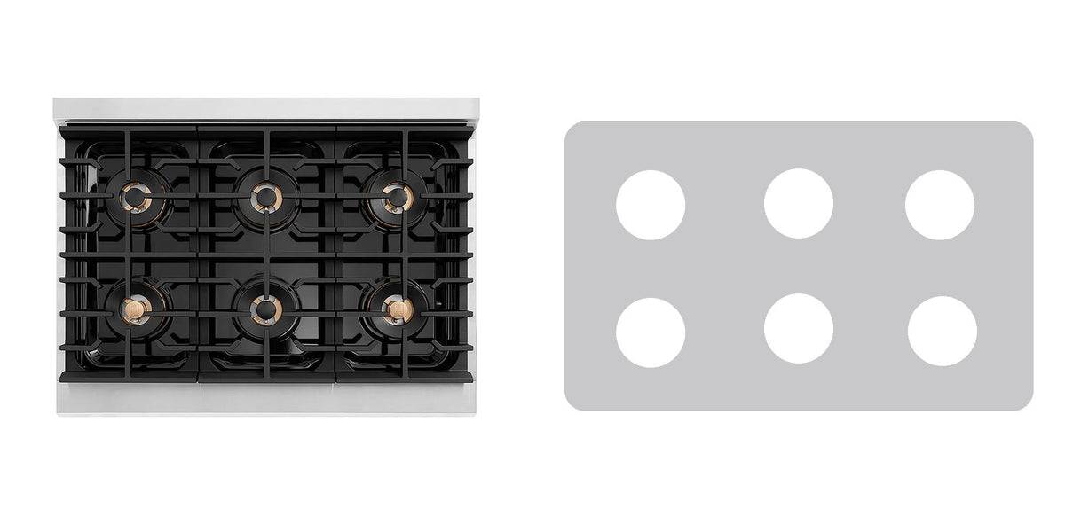 ZLINE PSGR36 gas range liner - custom cut (silver)
