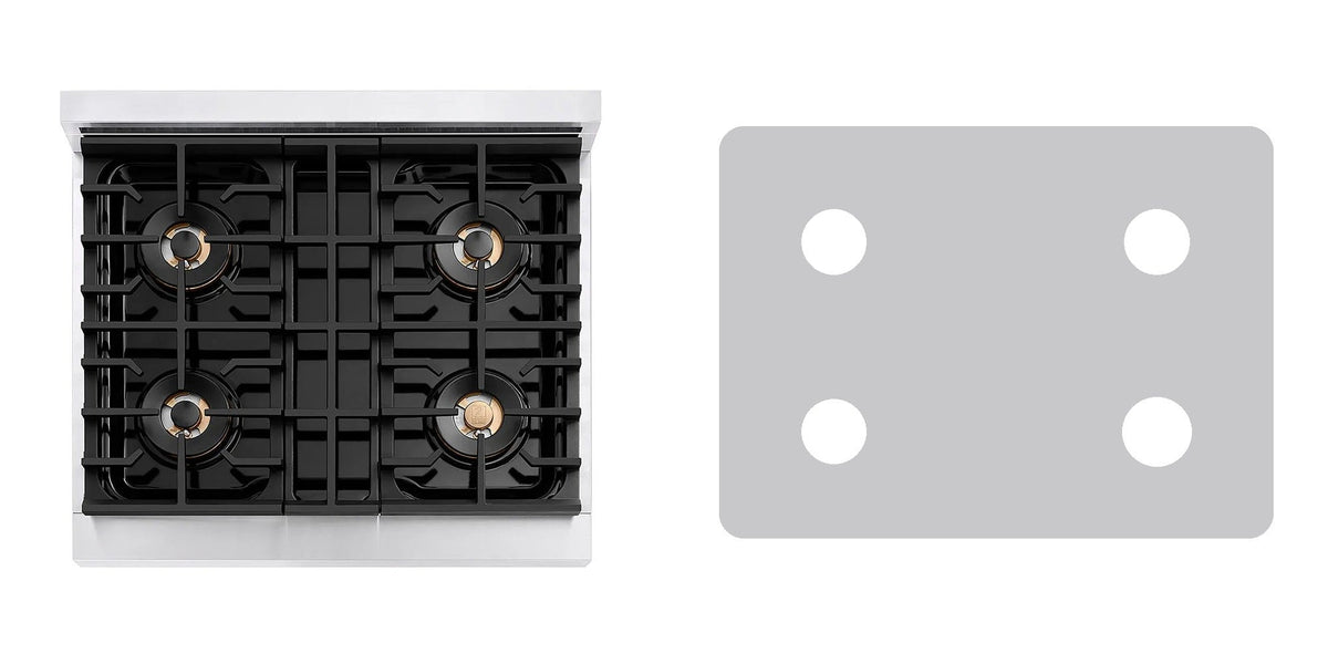 ZLINE PSRT30 gas cooktop liner - custom cut (silver)
