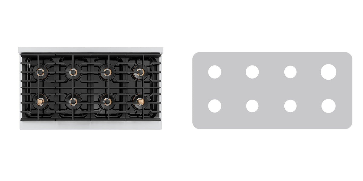 ZLINE PSRT48 gas cooktop liner - custom cut (silver)