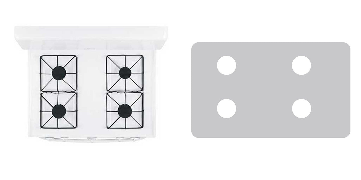 Hotpoint RGB526DEHWW / RGB526DEHBB gas range liner - custom cut (silver)